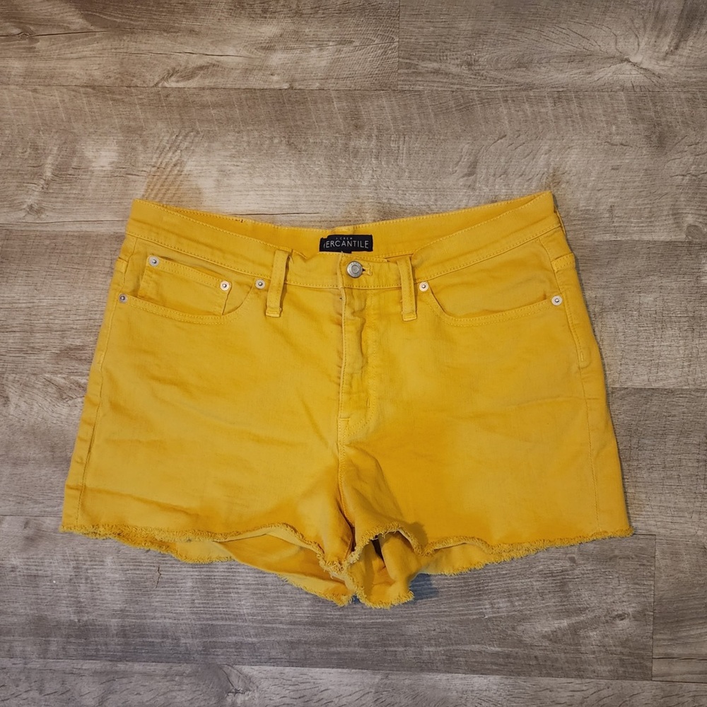 J. Crew Mercantile Mustard Yellow Denim Shorts Size 31